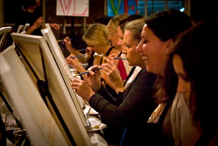 Corporate event Group painting activity