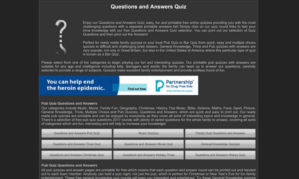quiz questions and answers - example challengethebrain