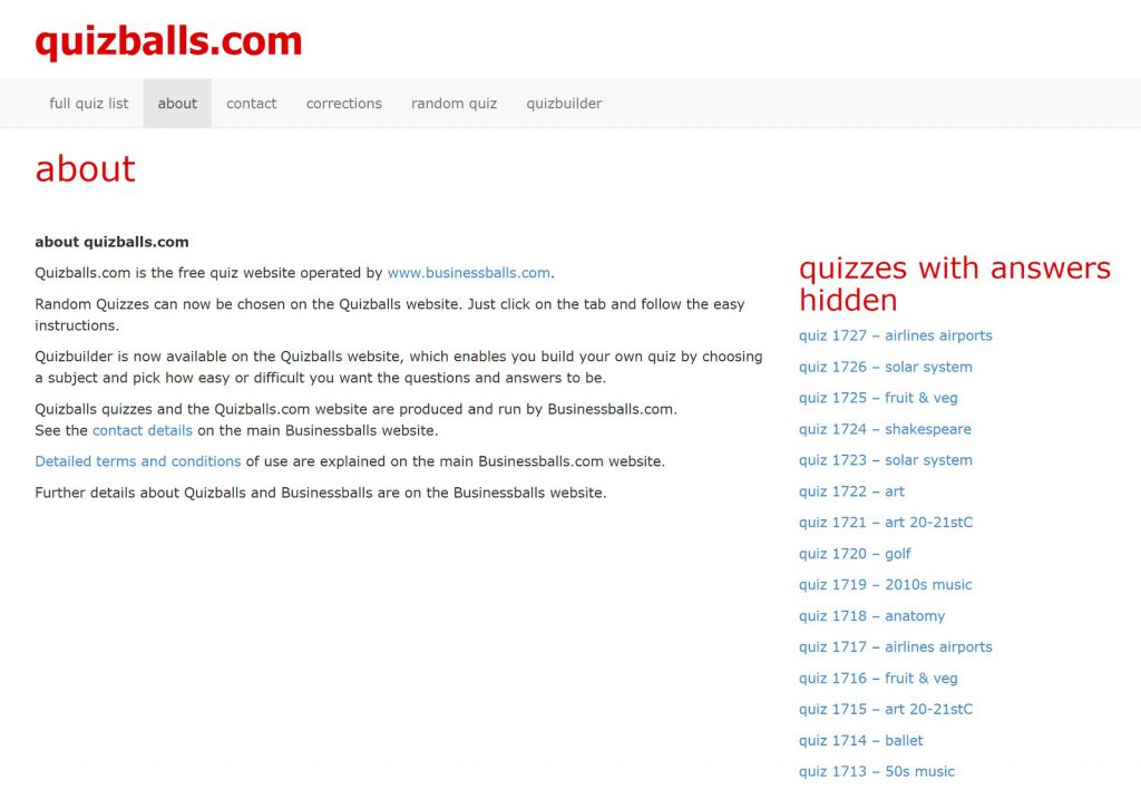 quiz questions and answers - example quizballs