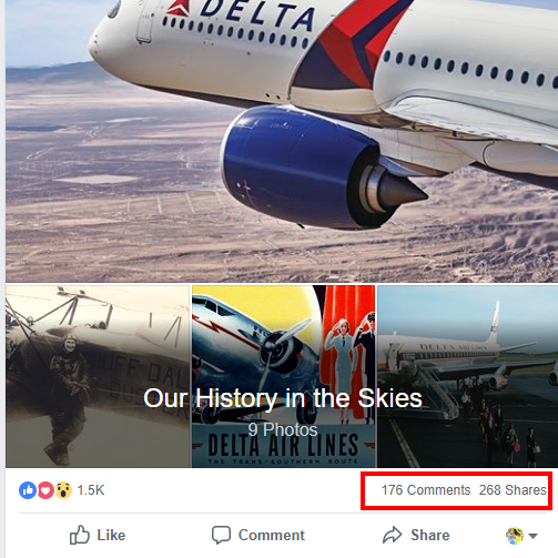 Delta Social media page