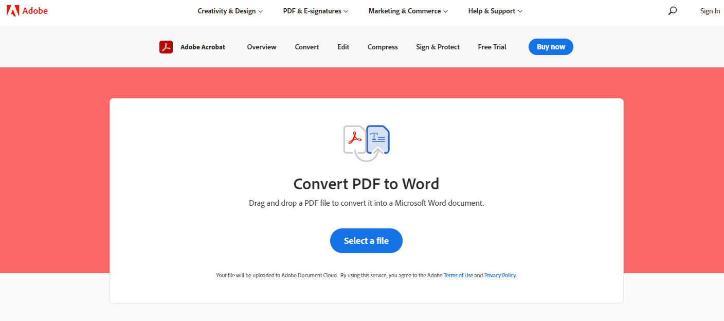 Adobe - PDF To Word Converter