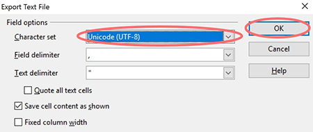 Convertir Excel au fichier CSV - Unicode UTF8