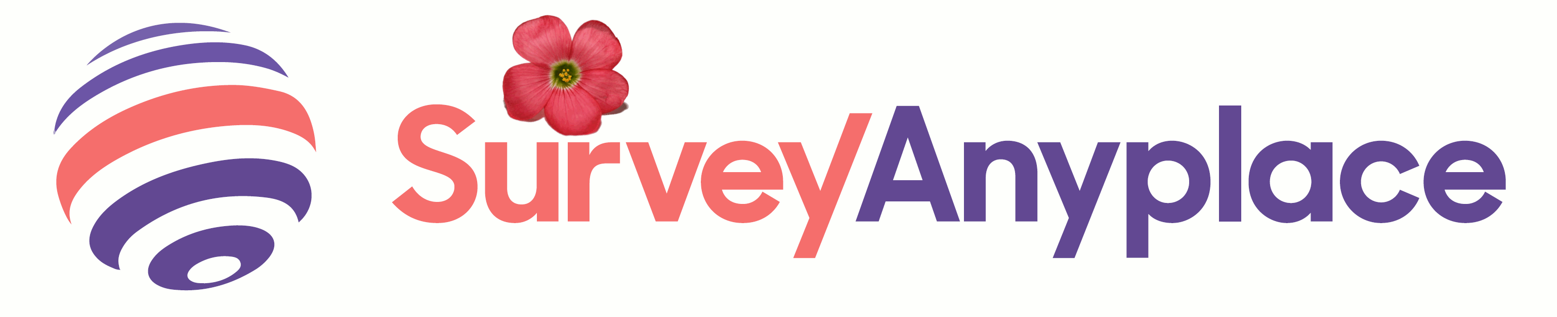 Survey Anyplace logo moving flower