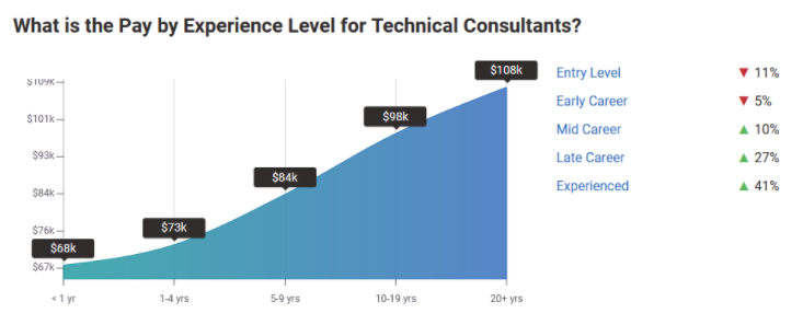 consultant pay by experience
