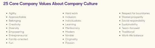 core company values