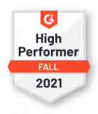 g2crowd badge: high performer fall 2021