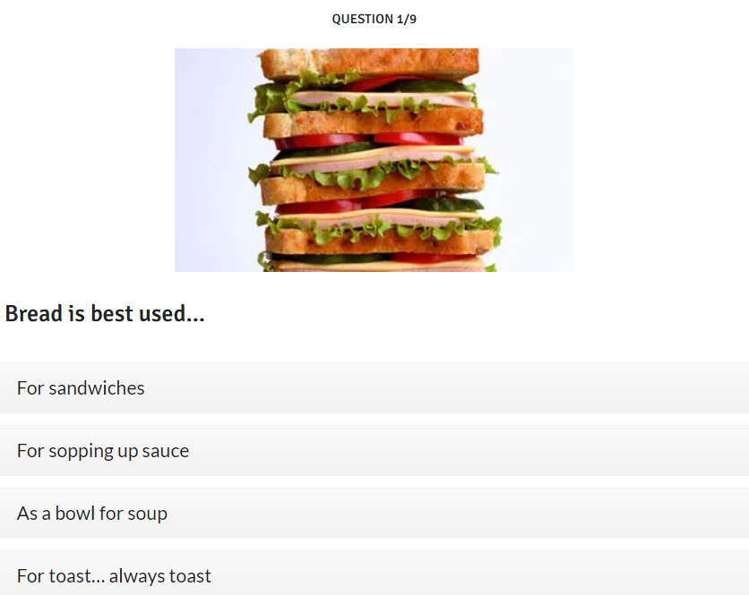 Interactive Marketing Quiz - What Kind Of Bread Are You?